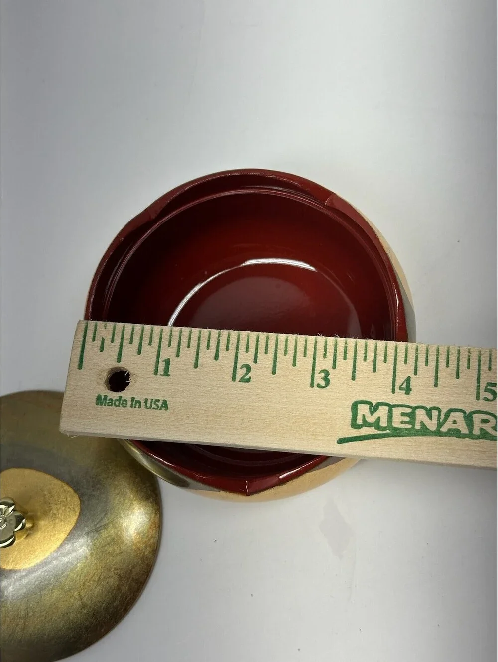 Vintage Japanese Style Lacquerware Lidded Bowl Gold & Red Flower Finial B-13-2